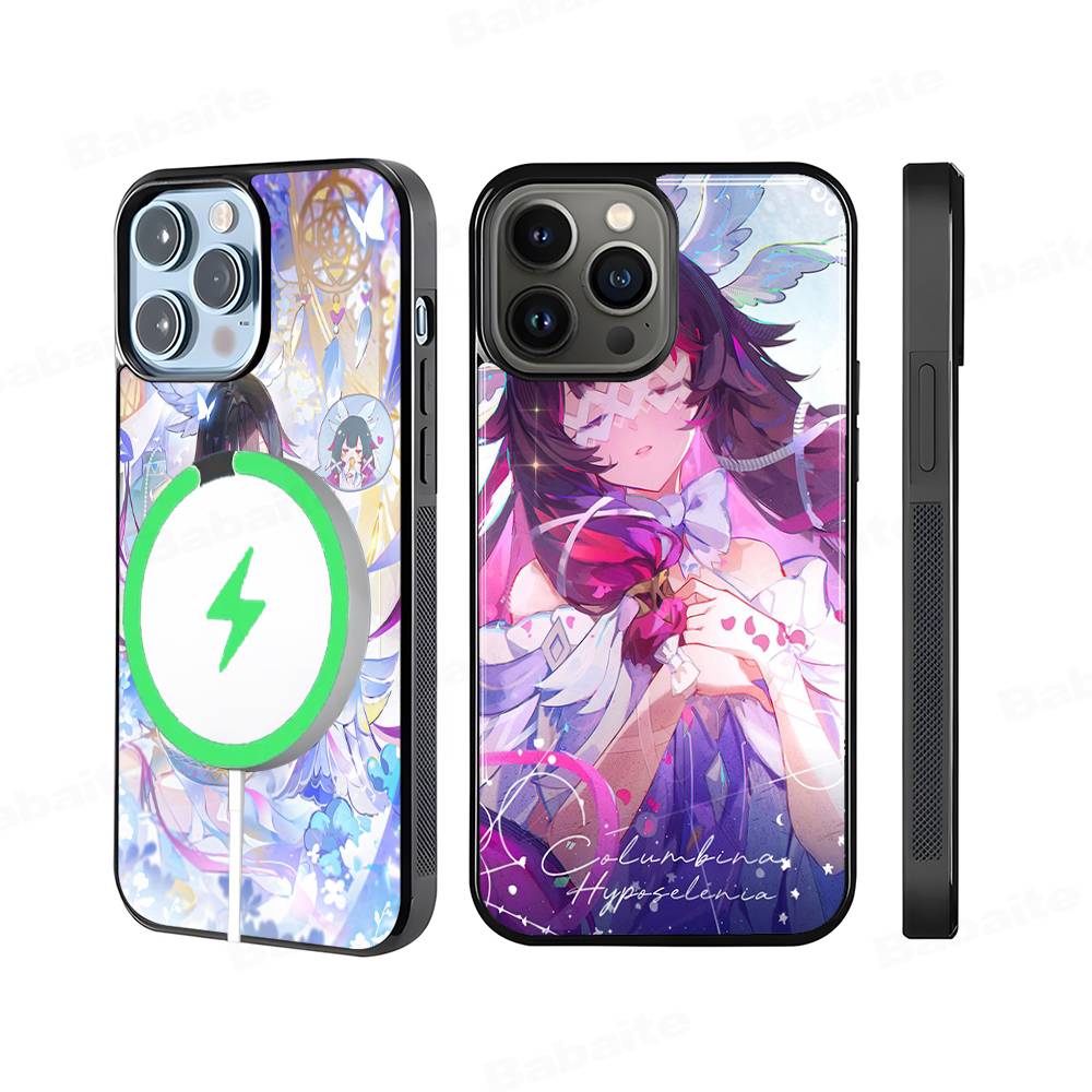 Genshin Impact Коломбина Для Magsafe Чехол для телефона Для IPhone 17 Air 16 15 14 13 12 11 Pro Max Plus Ударопрочный чехол