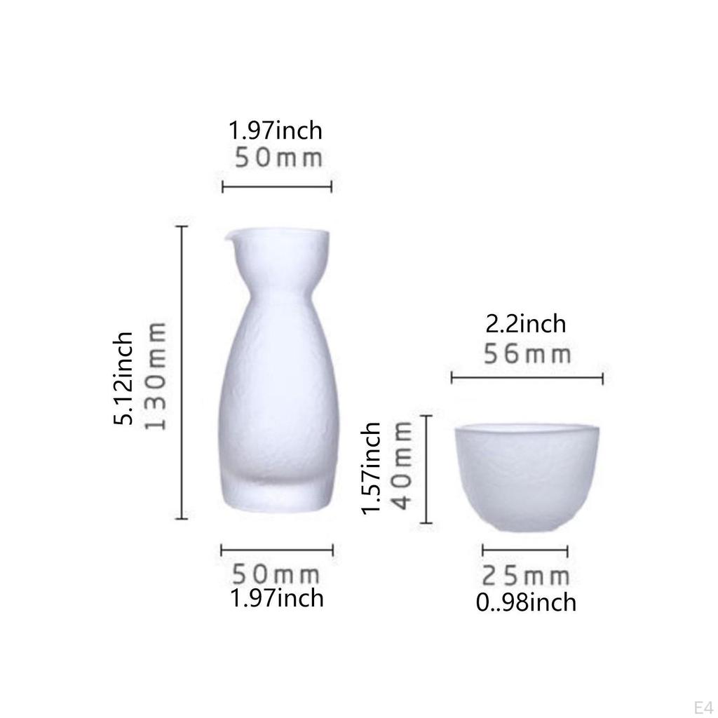 Набор для сакэ, 1 бутылка, 4 чашки, прозрачное декоративное уникальное универсальное стекло