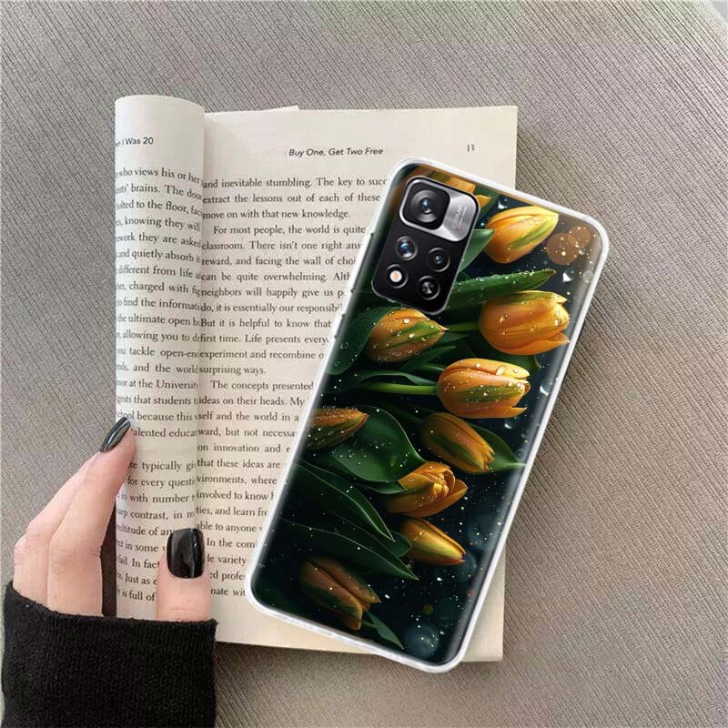 Чехол для телефона "Тюльпаны уже в полном цвету" для Redmi Note 13 12 Pro Plus 14 15 Pro 5G 11 11T 11E 11S 10 Pro 10S 9 9S Cover Cell