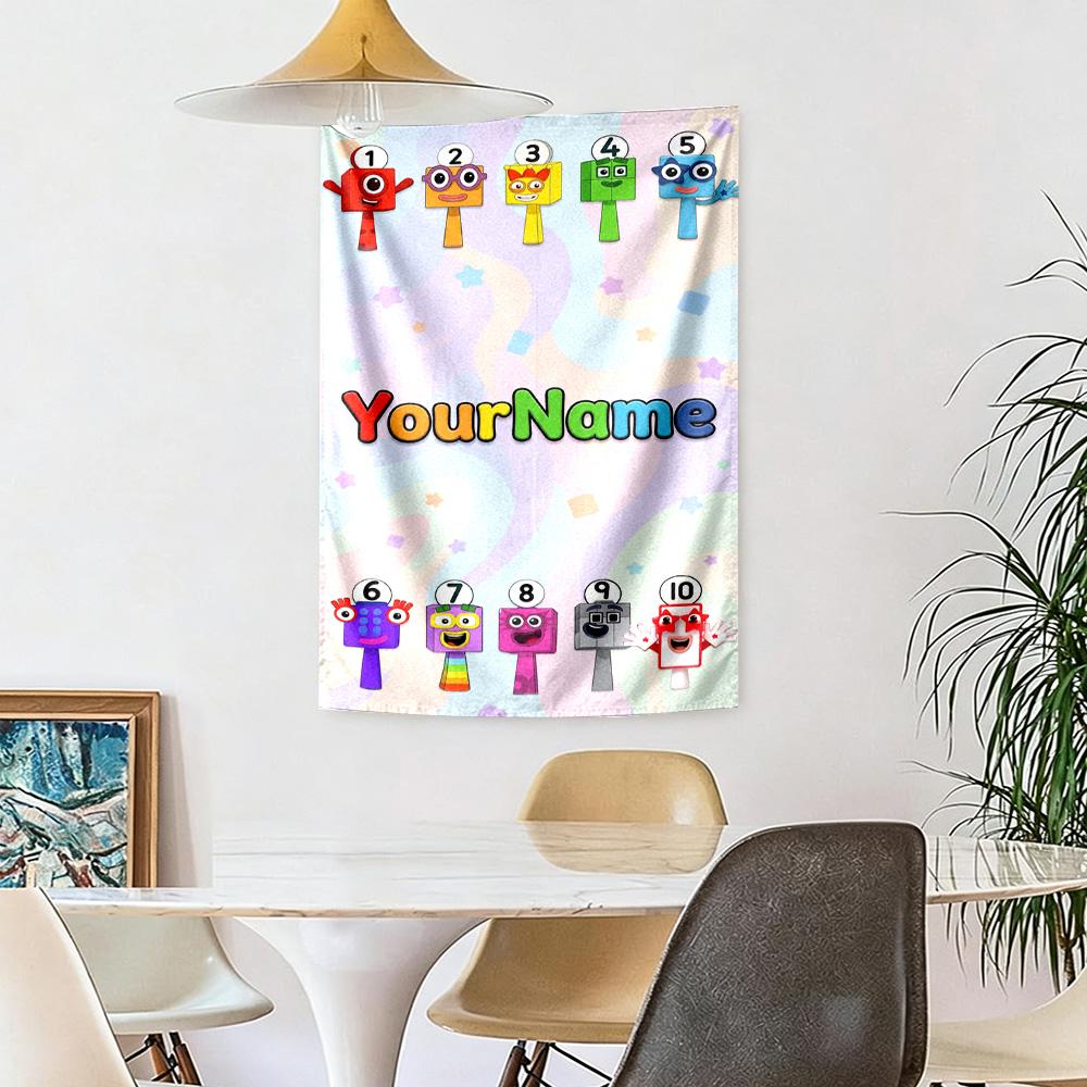Numberblocks Custom Your Name Wall Decor Tapestry Art For Pet Memorial Birthdaywedding Party Backdrop Family Gift