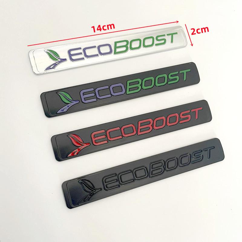 3D Metal EcoBoost Logo Car Fender Emblem Trunk Badge For Ford Fiesta Focus Mustang 2 3 Fusion Mondeo EcoBoost Sticker Accessorie