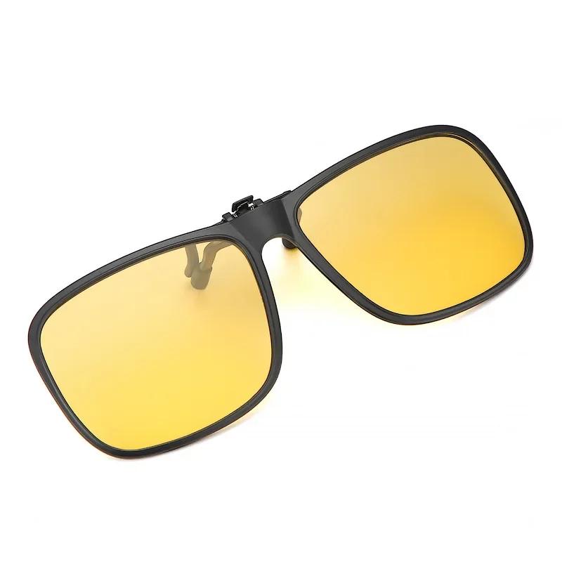 New Retro Clip-On Sunglasses TR90 Night Vision Driving Sunglasses with Sunshade Lens Stylish Eyewear