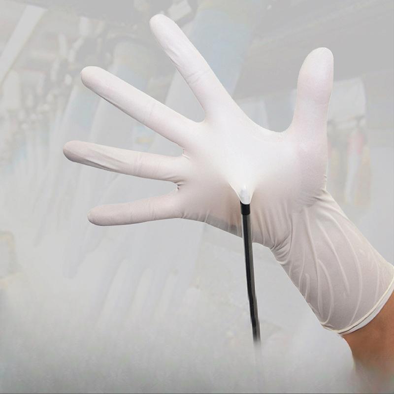 100PCS Wholesale Disposable White Nitrile Gloves Powder - Free Highly Elastic Powder - Free Protective Food - Grade Thickened Wear - Resistant Gloves