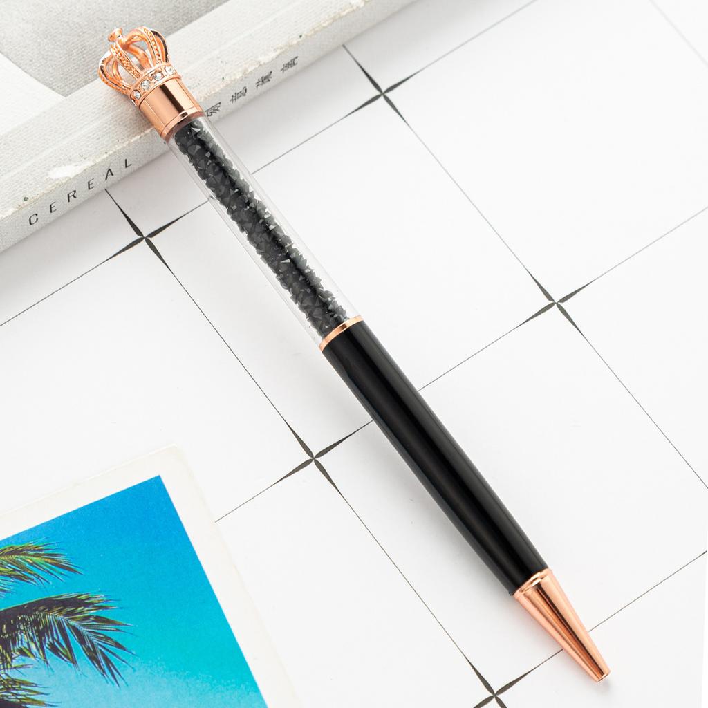 1 шт., креативная многоцветная хрустальная Корона, деловые металлические офисные вращающиеся ручки, школьные канцелярские принадлежности, офисные принадлежности, шариковая ручка