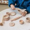 Wooden Tea Set Toys Sensory Bin Tools, Kids Pretend Kitchen Play Accessories for Preschool Toddlers 11Pcs