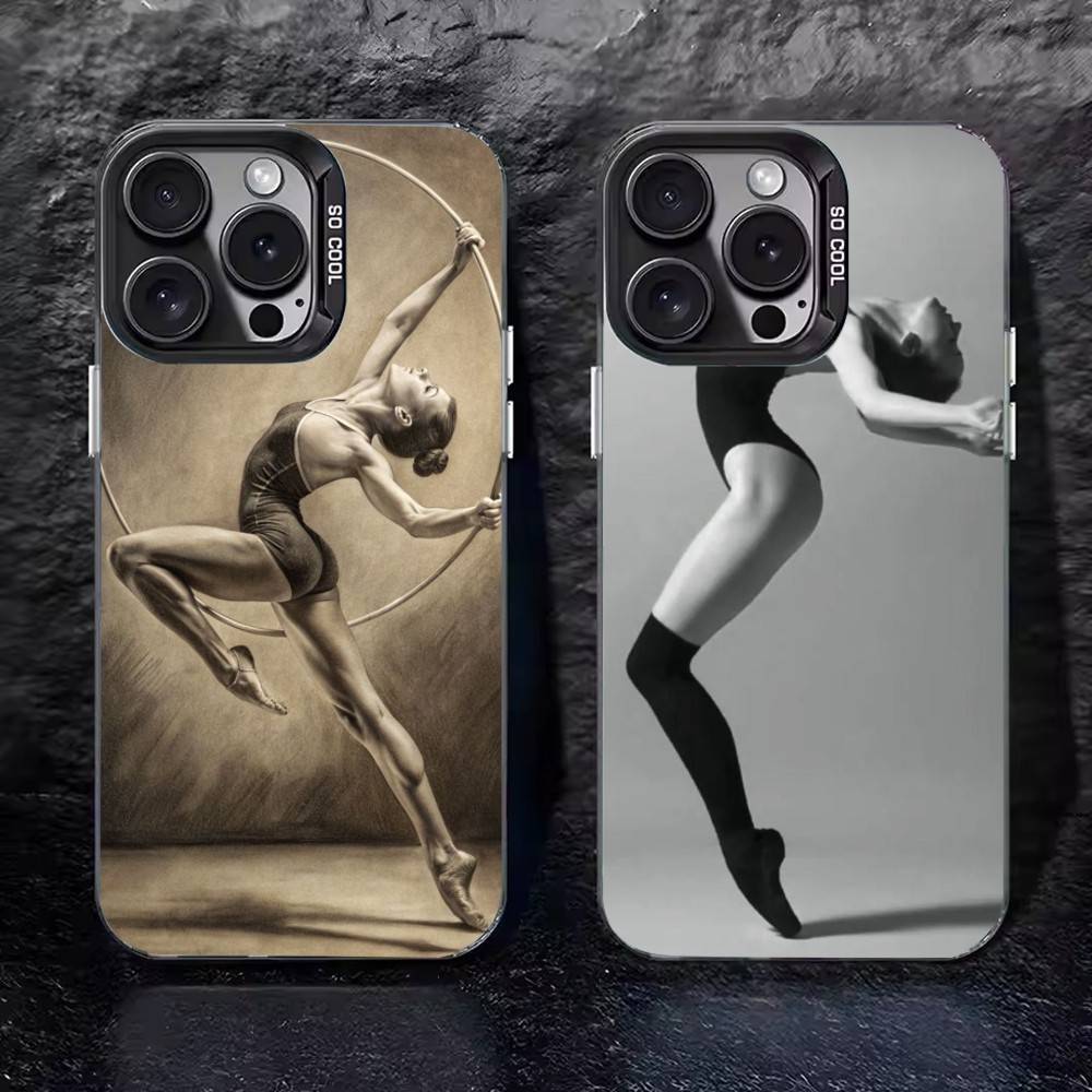 Простой чехол для телефона с рисунком 'Танец лебедя' Балет Для iPhone 17 16 15 14 13 12 11 Pro Max XS Max 7 8 Plus Ударопрочный Силиконовый Матовый Чехол