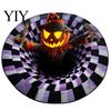 Durable Decorative Home Accents 3D Halloween Rug, Bottomless Pit Illusion Quilted Look Floor Seasonal Festive Area Carpet Mat, Non-Slip Spooky Rug for