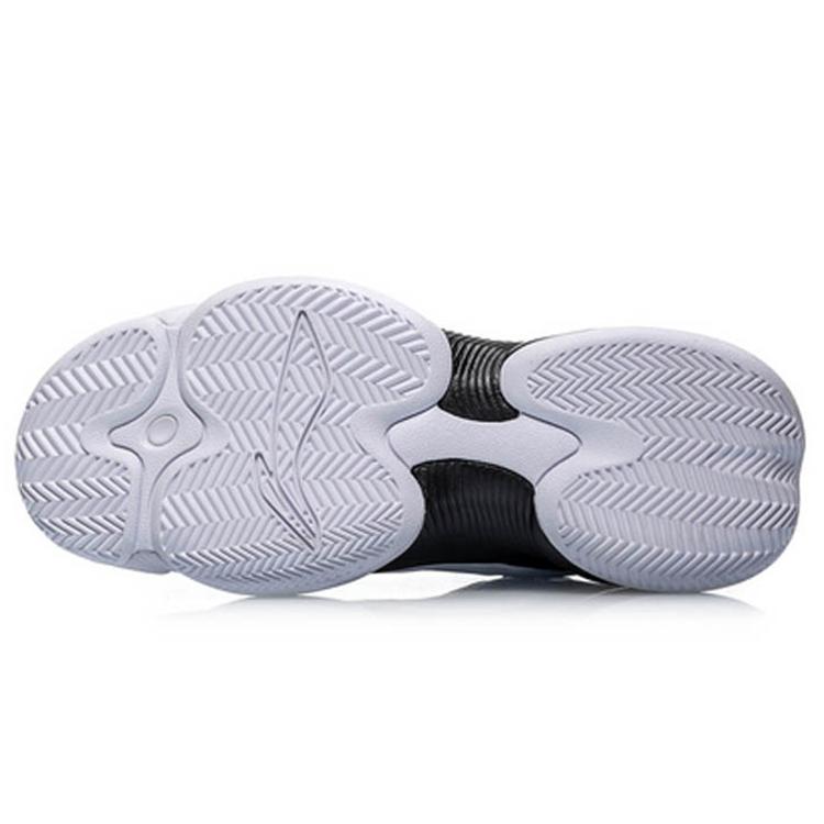 Li Ning CF Амортизирующие Скользкие Устойчивые к истиранию Средние Винтажные Баскетбольные Кроссовки Черно-белые ABAP111-1