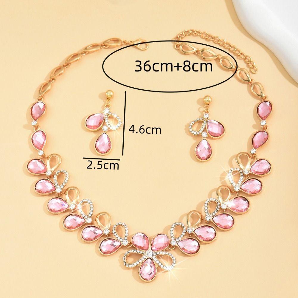 Комплект украшений из сияющих страз, хрустальное ожерелье, свадебные серьги, банкет