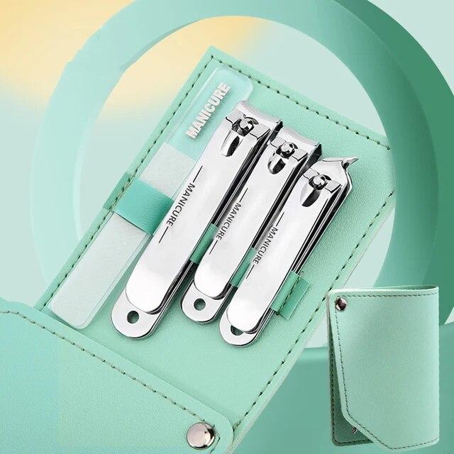 Портативная машинка для стрижки ногтей, набор инструментов, маникюрные наборы, ярко-черный набор машинок для стрижки ногтей, зеленая пилочка для ногтей, ножницы для бровей, инструменты для личной гигиены