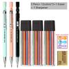 Набор механических карандашей 2,0 мм 2B Автоматические студенческие карандаши Цветные/Черные стержни Карандаш для рисования эскизов Школьные канцелярские товары