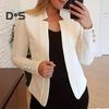 Women Spring Autumn Suit Coat Notched Collar Long Sleeve Suit Jacket Slim Fit Open Front Casual Business Cardigan