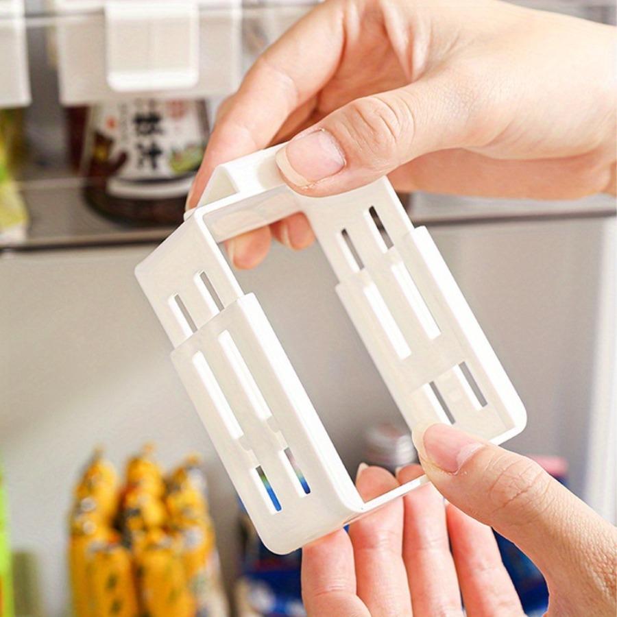Two Adjustable Refrigerator Door Storage Racks, Featuring a Telescopic Design And Made of Heavy-Duty Plastic - Adjustable Shelves That Save Space