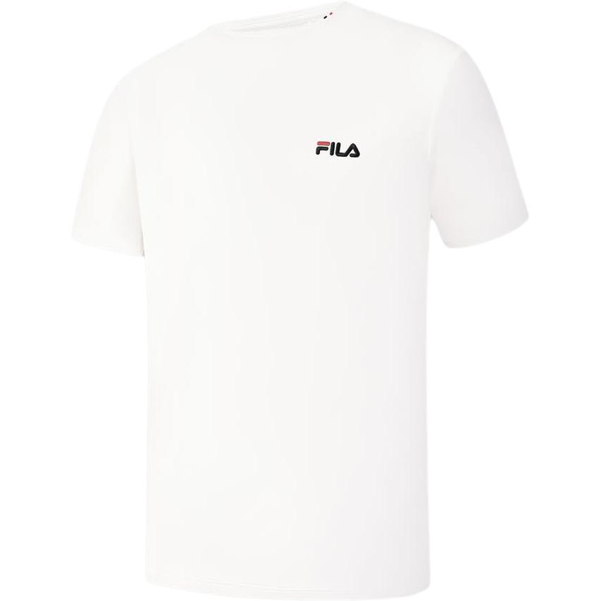 Fila Мужская вязаная свободная футболка с круглым вырезом и коротким рукавом в стиле тенниса Топы A11M623154F-WT