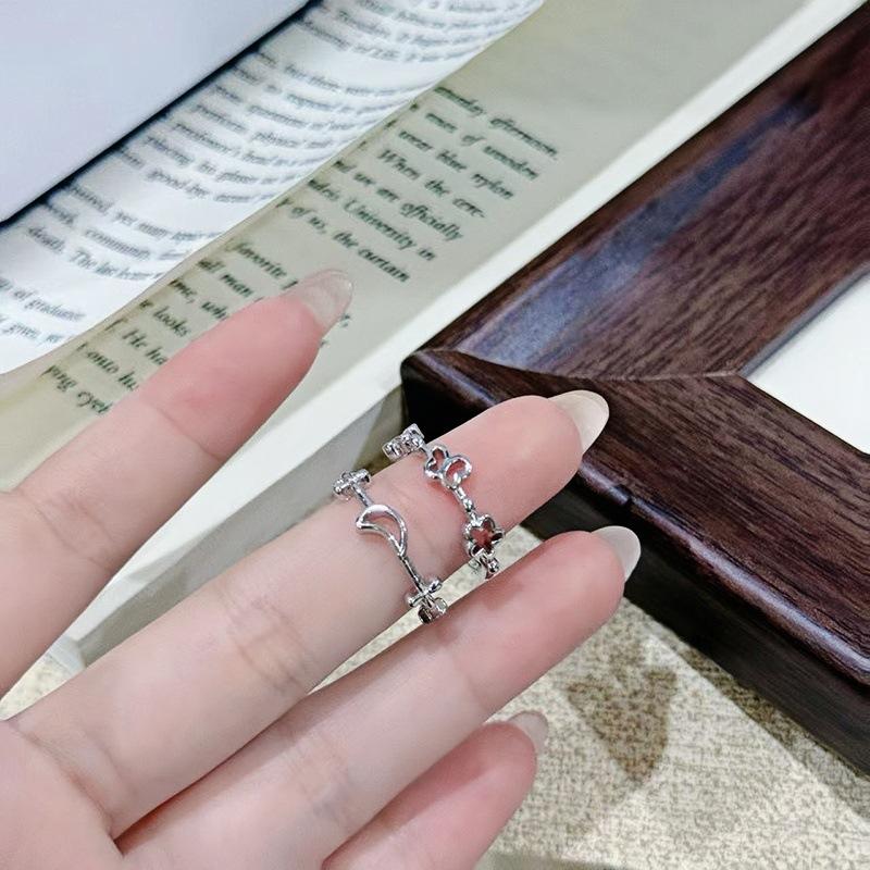 Простое кольцо-круг Геометрическое Французская бабочка Открытое кольцо Легкая роскошь Нишевое Высококачественное Кольцо на указательный палец Женское