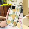 Shockproof Silicone Phone Case For Sharp Aquos Sense4 4G/Sense 5G Kickstand Waterproof Phone Holder Wristband Flower