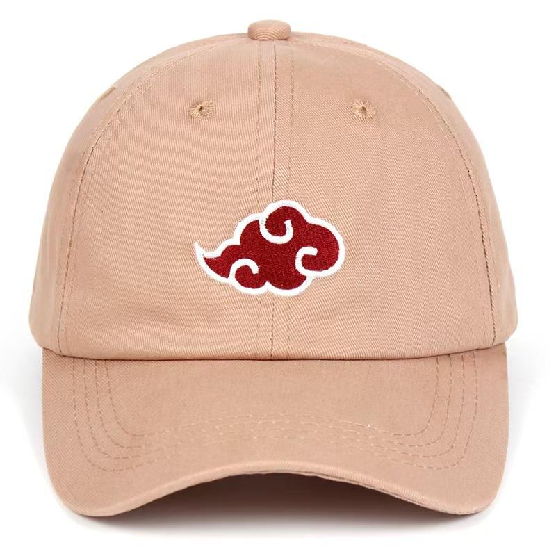 Naruto Anime Akatsuki Red Cloud Embroidery Soft Crown Baseball Cap Adjustable Peaked Hat Casual Outdoor Sun Hat Unisex