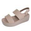 Women S Brooklyn Low Wedge SandalS Chunky Heel SlipperS Latte muShroom 206453 2el