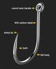 50 шт. Рыболовные крючки Соленая вода Высокоуглеродистая сталь Нагрузка 1-50 кг Размер 2 - 22 С зазубринами Карповые Крючки Круглые Рыболовные