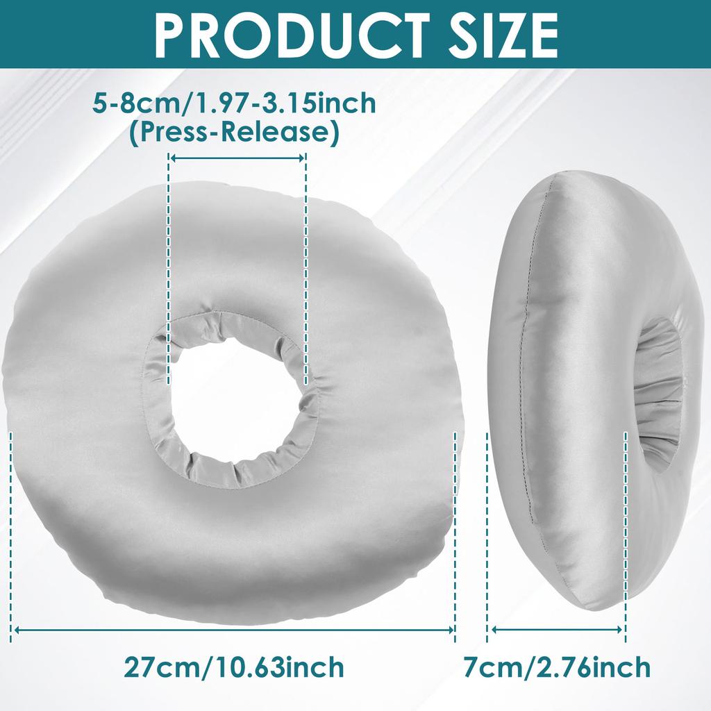 Ear Piercing Pillow Polyester Side Sleeper Donut Ear Pillow with Hole Round Pressure Relief Ear Guard Pillow Hollow Seat Cushion