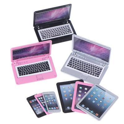 3 шт./компл., имитация мини-ноутбука, планшета, сотового телефона, кукольный домик, миниатюра 1:12 поделок из сплава, декор кукольного домика, аксессуары своими руками