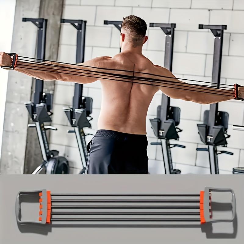 5-Tube Chest Expander – Adjustable Resistance Bands up to 150 lbs for Home Gym, Muscle Building & Arm Workouts