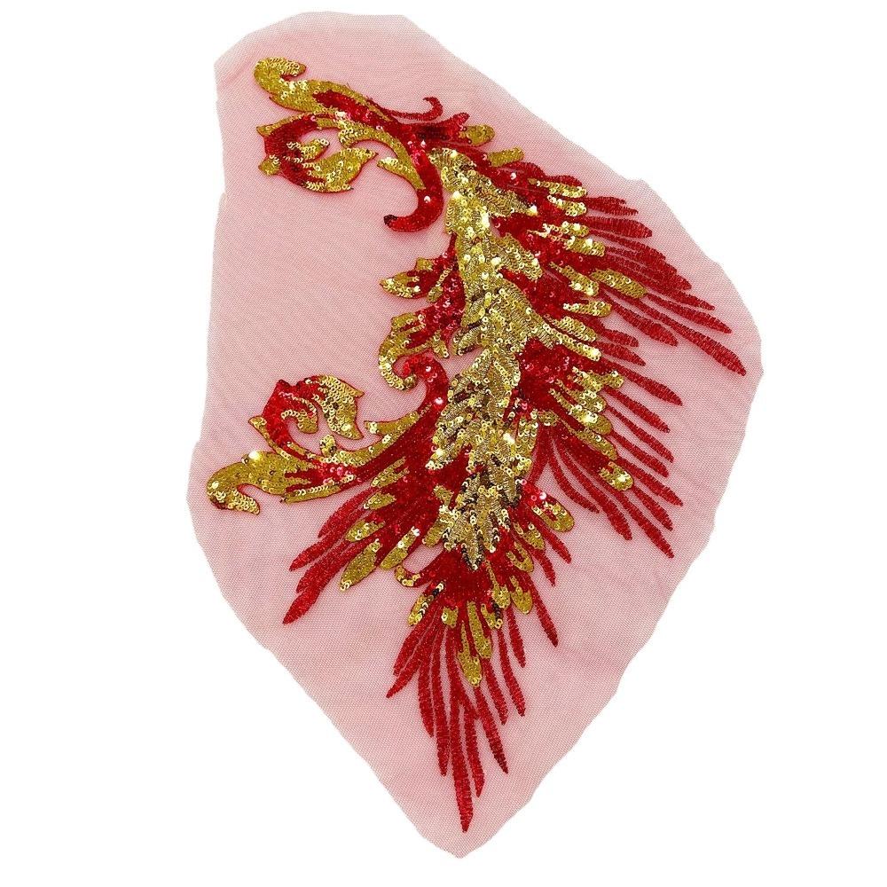 Пайетки в виде пера феникса, нашивки, аппликации для одежды своими руками, классические модные платья