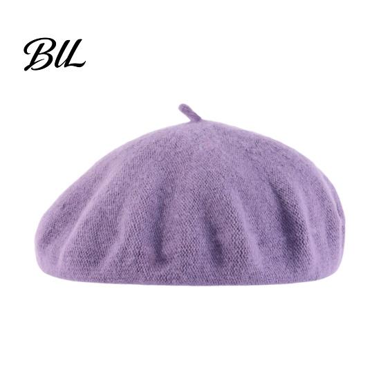 Elegant Dating Outfit Headwear Women Wool Beret Hat, Classic Solid Color Winter Cozy Outdoor Hiking Hat Cap, Soft Breathable Blend for Ladies