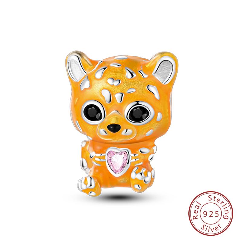 Copper Lovely Animal Cat Squirrel Penguin Heart Zircon Charms Beads Fit Qikaola Original Bracelets Fine Diy Jewelry