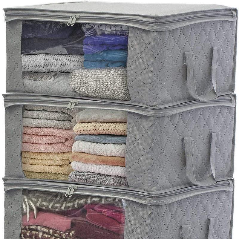 Экологичный нетканый большой портативный мешок для хранения одеял