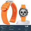 Для Seiko PROSPEX SSC813P1 SSC909P1 панда резиновый изогнутый конец Черный Синий Оранжевый ремешок для часов Силиконовый водостойкий мягкий мужской ремешок