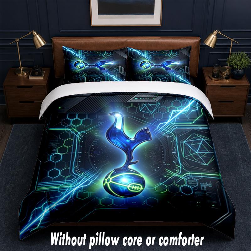 Tottenham Hotspur Design Bed Bedding Set 1 Duvet Cover + 2 Pillowcases Soft Breathable Household Bed Linens