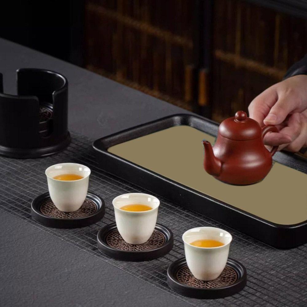 Plastic Heat Insulation Mat Anti-scalding Tea Cup Holder Chinese Style Tray Home Use