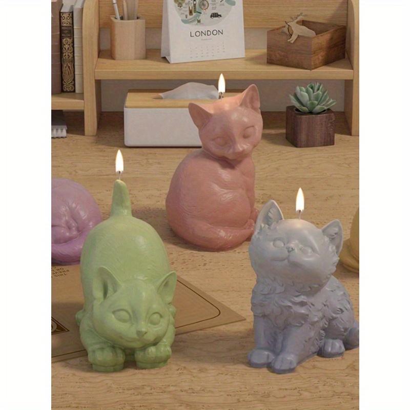 1PC Animal Cat Silicone Mold For Aromatherapy Plaster And Candle Making - Cute Kitten Design Wax Molding Material, Craft Mold For Decor