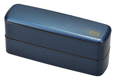 Miyamoto Sangyo Bento Box Slim Lunch Border Meta Navy 330 мл 330 мл (Верхний) (Нижняя)