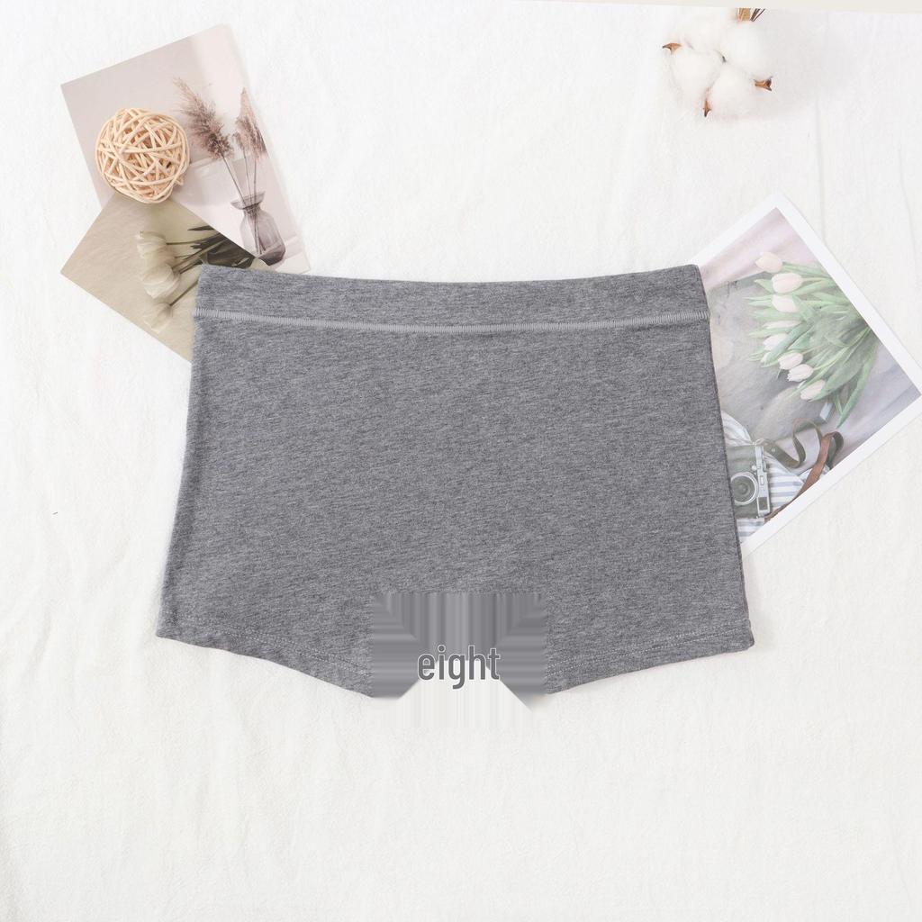Candy Color Mid-Waist Cotton Boxer Briefs - Women's Solid Underwear