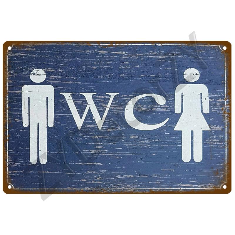 Мужчина Леди Смешной WC Знак Металлический Плакат Туалетная Тарелка Жестяная Табличка KTV Бар Барбекю Магазин Ванная Комната Декор Стены Фреска Дом Винтаж Фото Паб
