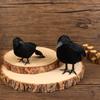 Small Simulation Fake Bird Realistic Halloween Black Crow Model Ornament Simulation Bird Home Decoration Animal Creepy Toy