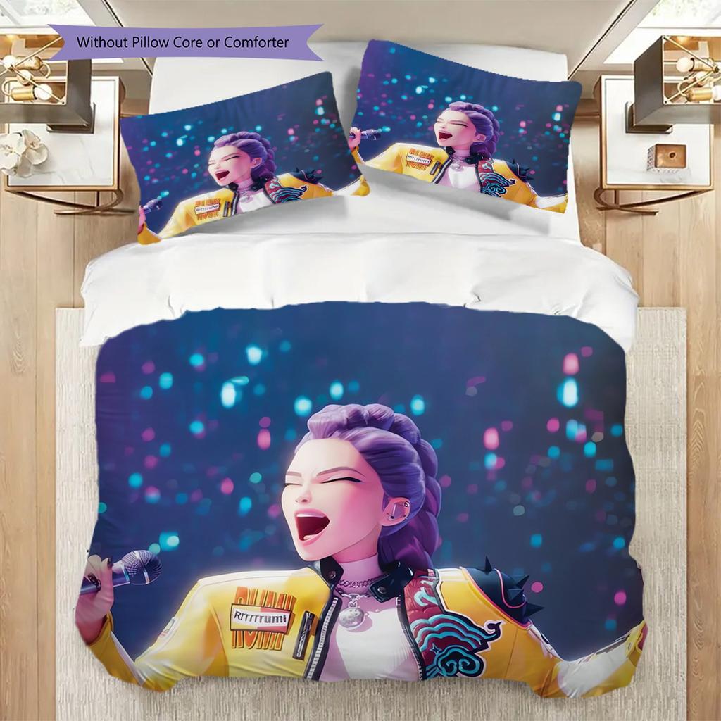 Vibrant Fashion Bold Expression Three-piece set (1 * duvet cover + 2 * pillowcase, without core) 2D Flat Duvet cover and pillowcase
