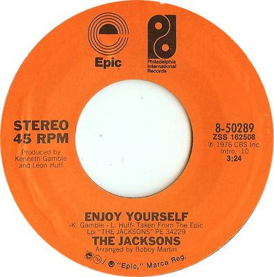 7-дюймовая пластинка JACKSONS - Enjoy Yourself 850289 Epic, Philadelp 1976 US Соул/Фанк Б/У