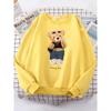 Street Teddy Bear Selfie Swag Women Funny Sweatshirt Female Hipster Hoody Crewneck Hoodies Fashion Oversize Pullover Tops