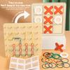 2-In-1 Wooden Tic Tac Toe & Pegboard Set - Montessori Benefit Toys For Kids Enhances Spatial Thinking And Strategy Skills