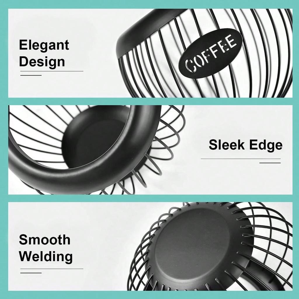 Leeseph Coffee Pod Holder ,  Coffee Capsule Storage Basket , Espresso Capsule Pot , Coffee Station Organizer , Coffee Accessory