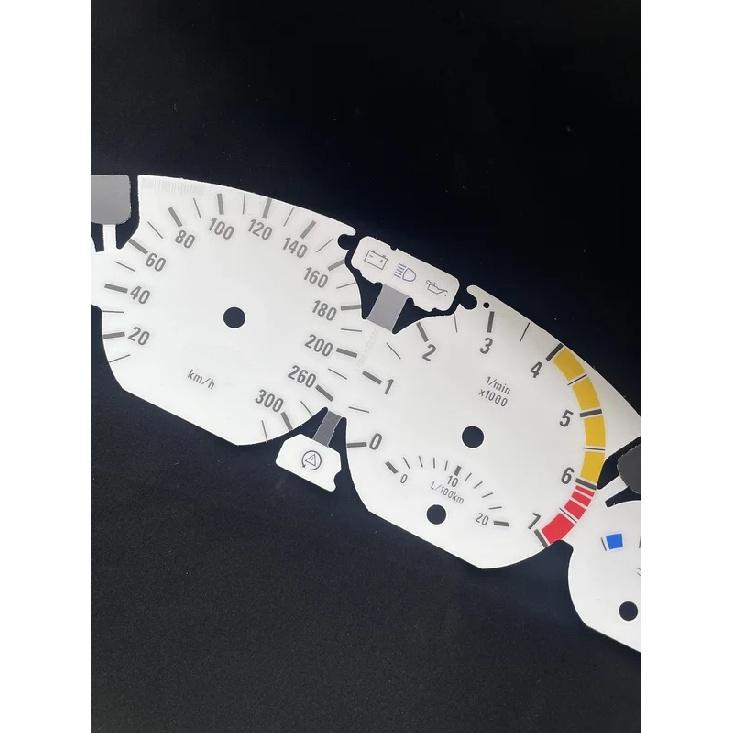 For BMW E46 323Ci 325Ci 328Ci 330Ci KM/H White Custom Gauge Faces + illuminated logo
