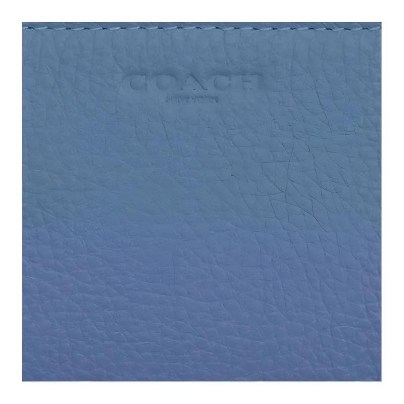 Coach Etter тисненый серебряный металлофурнитура кожаный чехол для ключей мужской светло-голубой светло-голубой