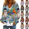 Women's Fashion Short Coat Casual Long Sleeve Printed Single Breasted Plush Top
