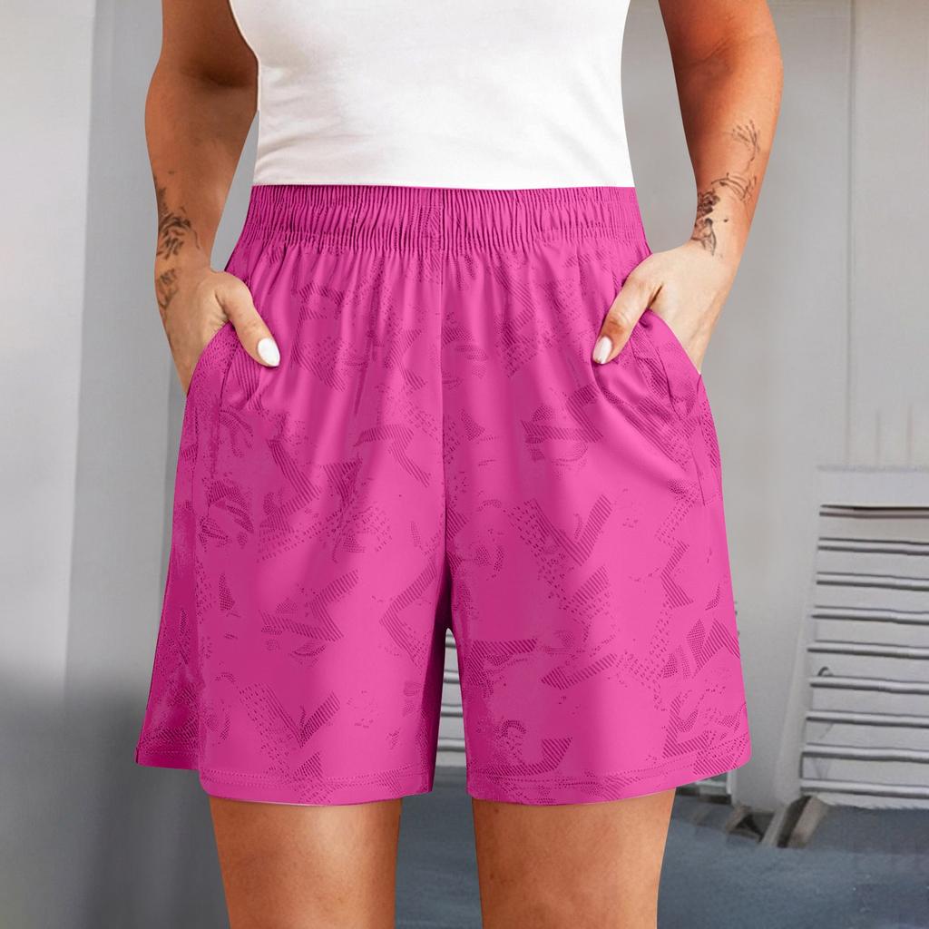 Women's Casual Solid Colour Elastic Waist Straight Casual Pants With Pockets