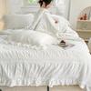White Cute Seersucker Fabric Summer Air Conditioner Quilt Blankets Bedspread Comforter Bed Cover Sheet Pillowcase 1-4pcs #/