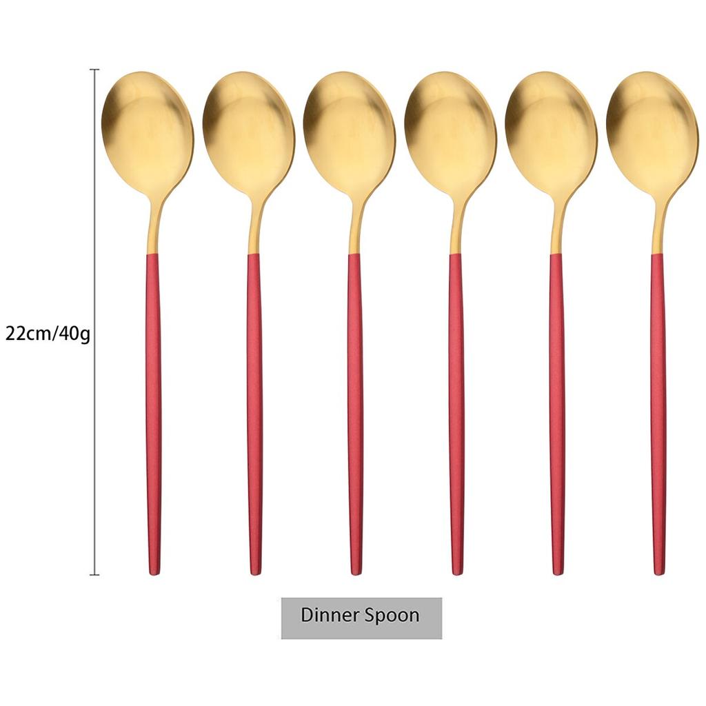 6 шт./компл., набор столовых ложек из черного золота, матовая западная нержавеющая сталь, столовые приборы, столовые приборы, десертная ложка, посуда, набор кухонных столовых приборов для вечеринок