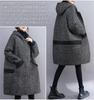 ZHENGTU Raglan Sleeve Cocoon Coat with Chesterfield Flattering Plus Women's Hood, Style, Buttons, Sizes, Casual, Fall/Winter (Color Shown, XL)